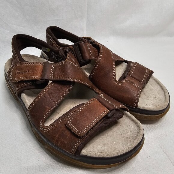 Doc Dr Martens 8b38 Leather Fisherman Strappy Brown Sandals Mens Size 9 Uk8 EU42 main image 4